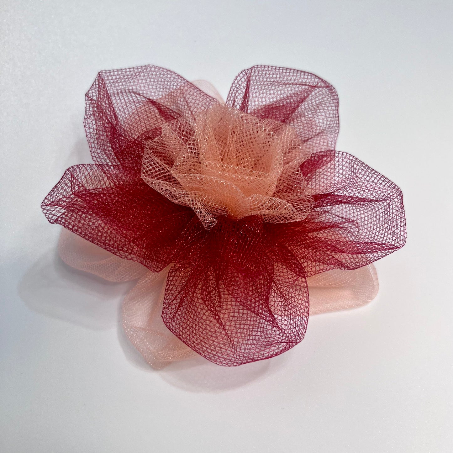 Peach and Maroon Flower Fascinator Hat | Birthday Floral Hair Clip
