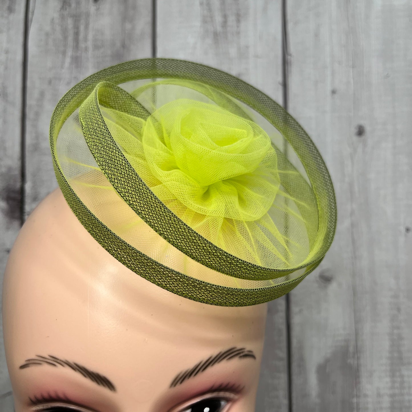 Twisted Neon Green Fascinator Hair Clip