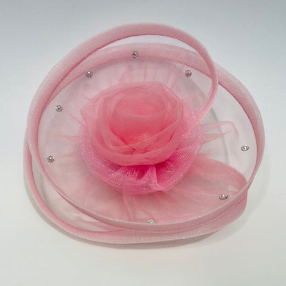 Baby Pink Flower Fascinator | Designer Hair Clip