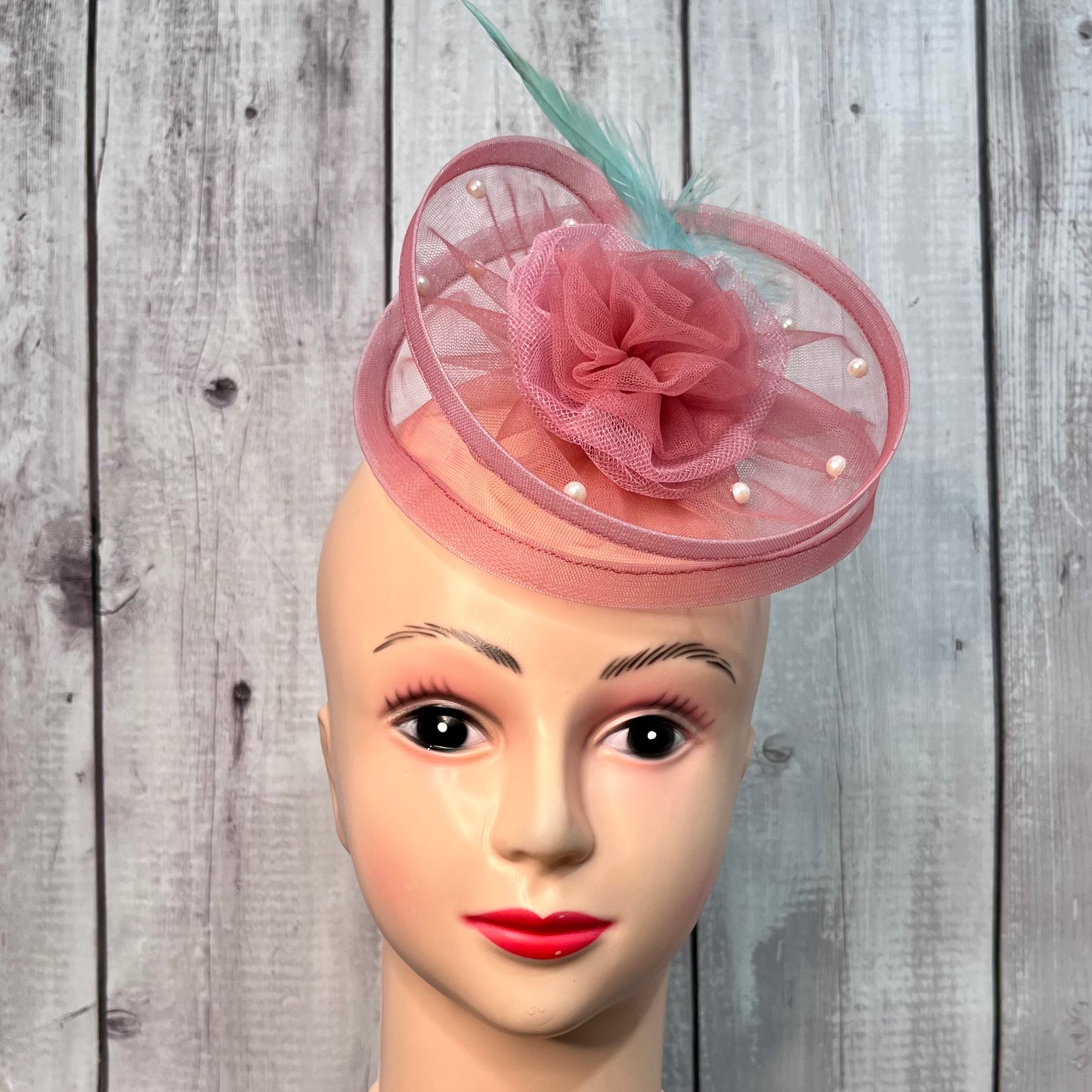 Twisted Dusty Pink Fascinator | Victorian Retro Vibe Hair Clip
