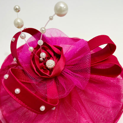 Dark Pink Fascinator Hat | Princess Hair Accessories