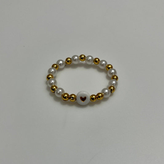 White and Gold Heart Bracelet for your little valentine