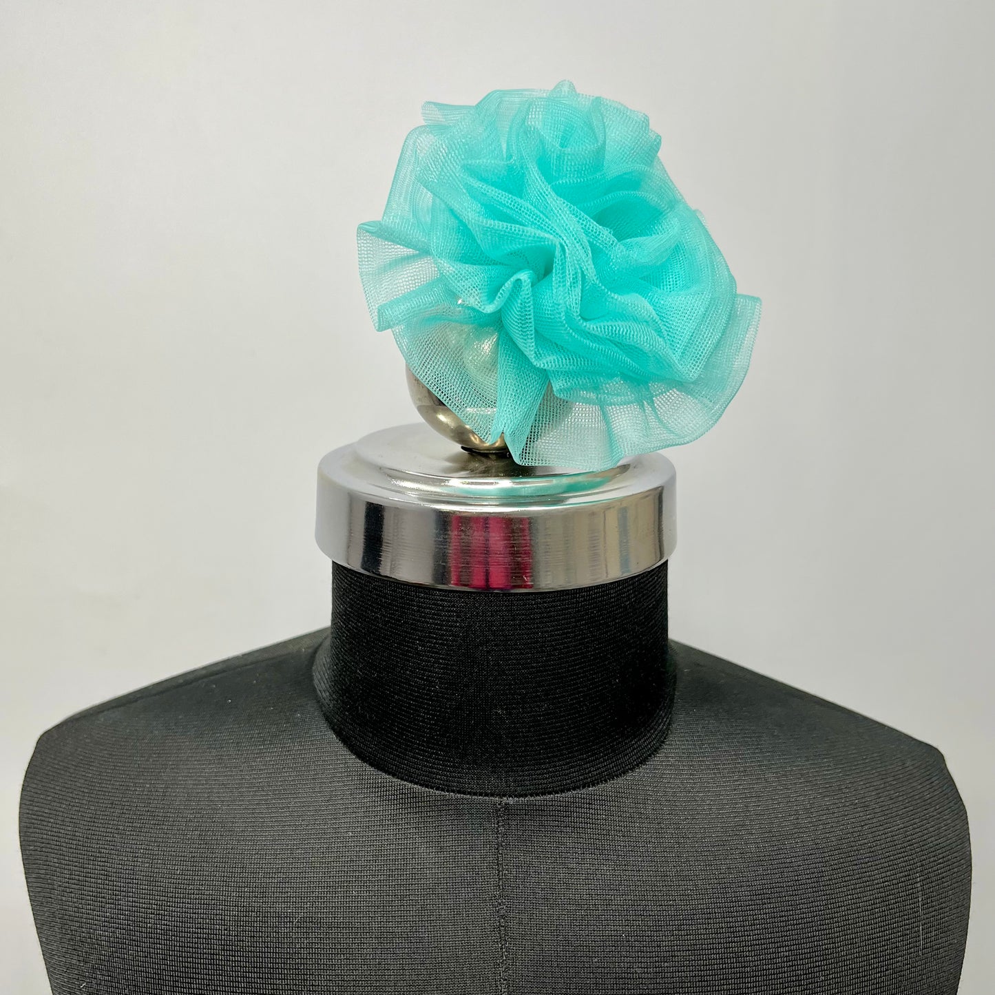 Turquoise Blue Flower Fascinator | Baby Girl Nylon Headband