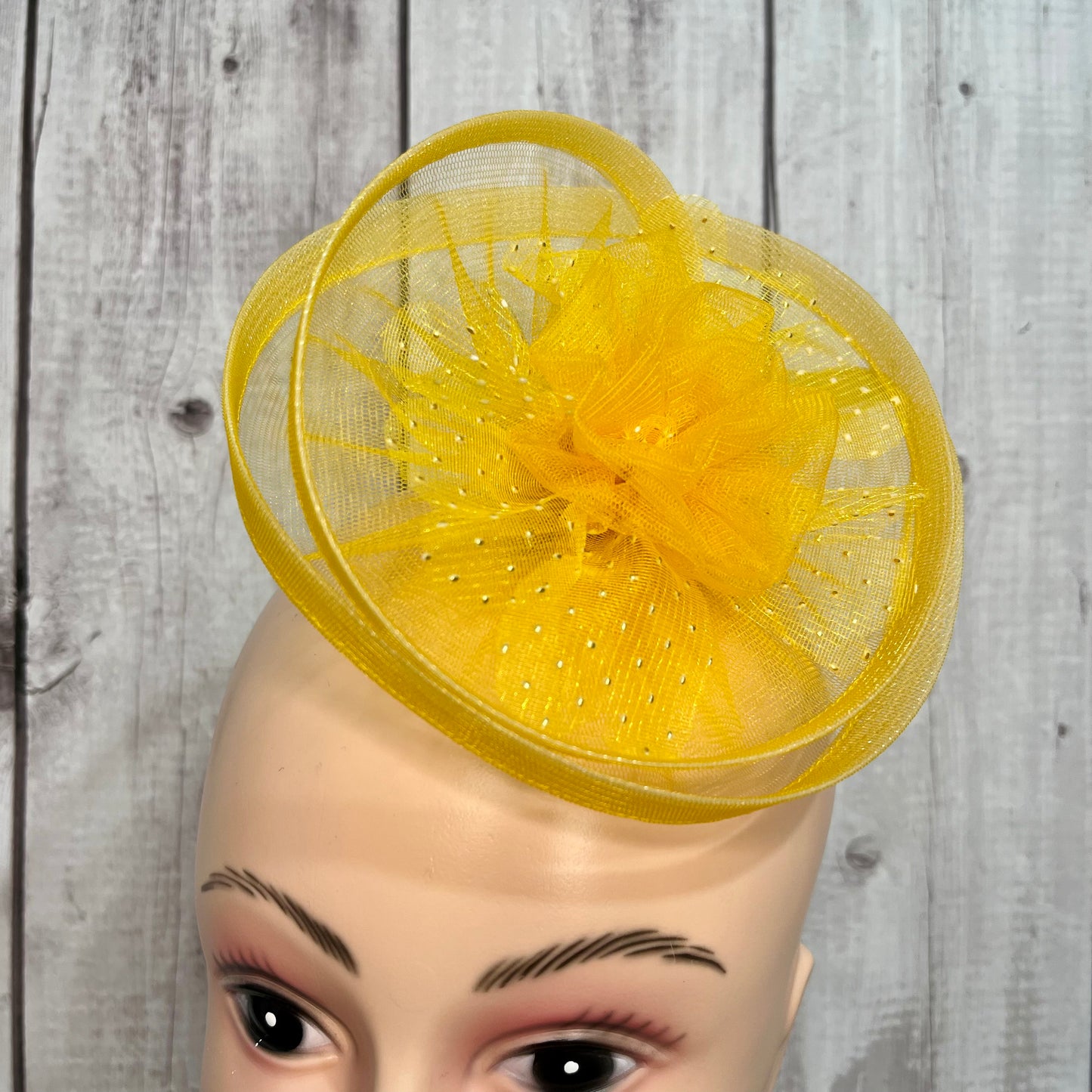 Yellow Sparkle Cocktail Party Vibrant Fascinator Hat
