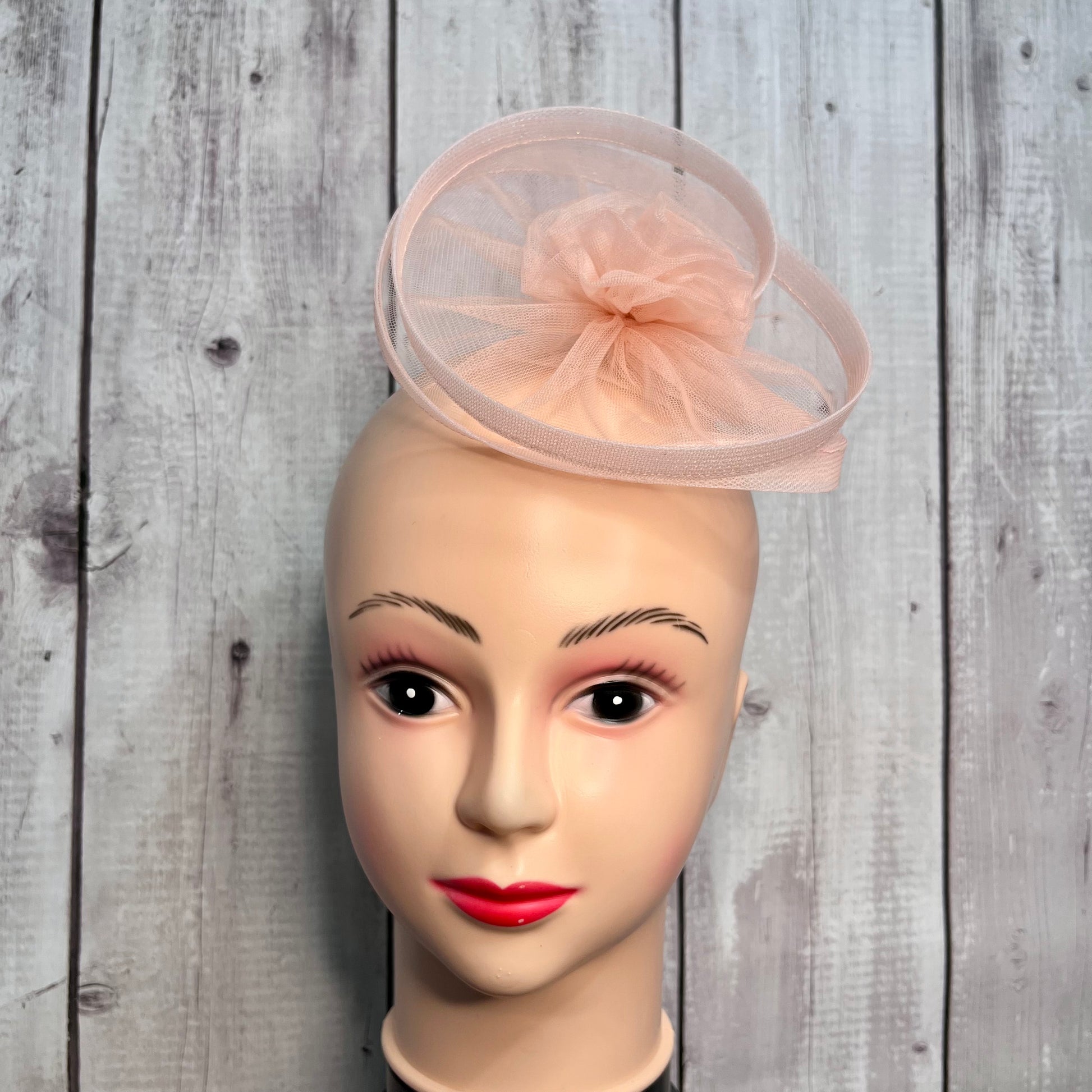 Light Peach Designer Couture Fascinator Hat