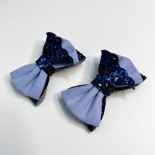 Mermaid Bow Hair Clip | School uniform blue bow