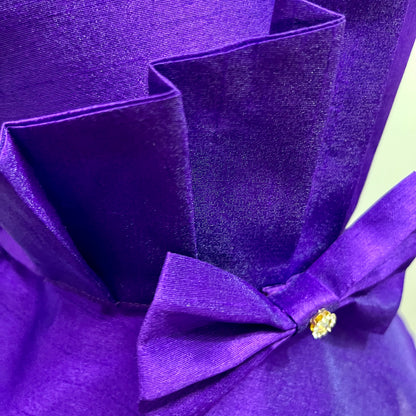 Designer baby girl purple summer dress with detachable belt