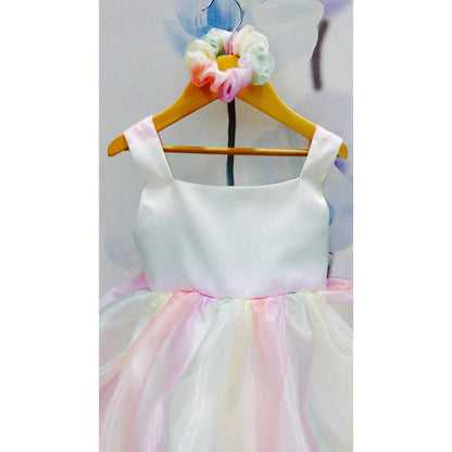 Unicorn Rainbow Square Neckline Dress | Girls Occasion Wear