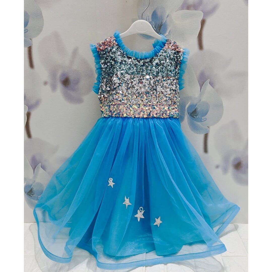 Holographic Sequin Dress | Designer Wear for Kids and Girls